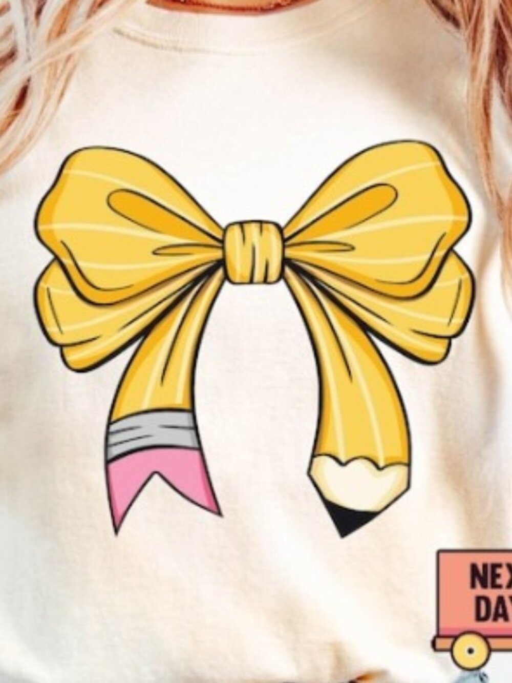 Coquette Teacher Shirt, Coquette Pencil Bow T-Shirt - Picture 2 of 4